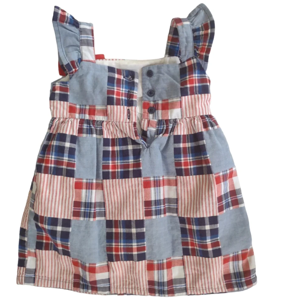 Gymboree lined Red/white/blue plaid‎ dress Size 6-12 months